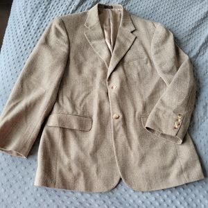 Vintage Oscar De La Renta Soft Light Brown/Beige Tweed Suit Jacket Size 41R